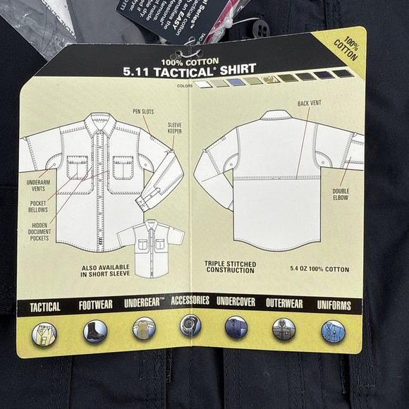 5.11 Tactical Shirt Men's 4XL Short Sleeve dark Navy Cotton Duty Work Shirt - Picture 9 of 10